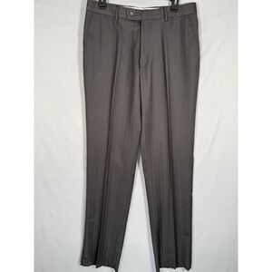 Pedrini Venezia Mens Charcoal Gray Wool Blend Dress Pants 32x33 Raw Hem Z3310-2B